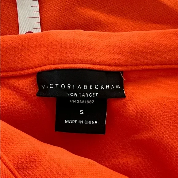 NWT Victoria Beckham for Target Orange Twill Skirt with Scallop trim pocket - Picture 6 of 7